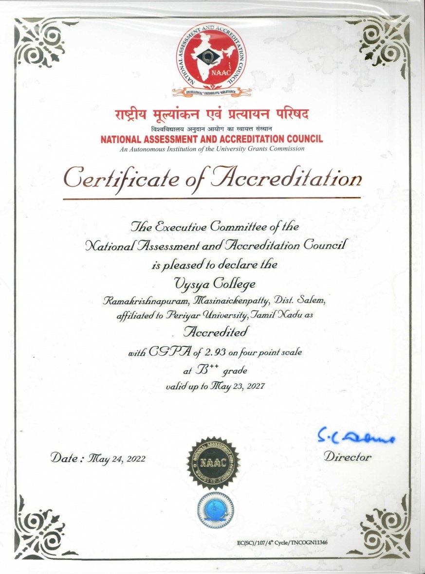 NAAC Cycle 4 Accredited at the B++ Grade